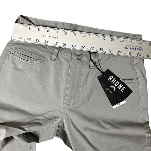 Rhone Pants Mens Grey Slim Straight Griffin Twill 5 Pocket Stretch 28 x 33 - Picture 6 of 11